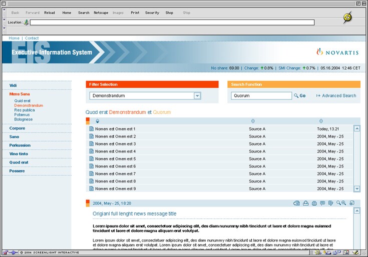 Referenzen Bilder Intranet «Executive Information System»