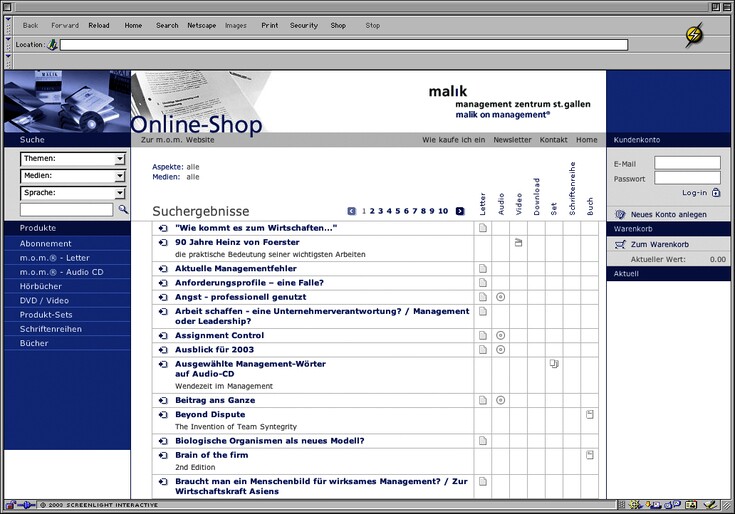 Referenzen Bilder Online-Shop