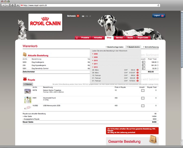 Referenzen Bilder Online-Shop