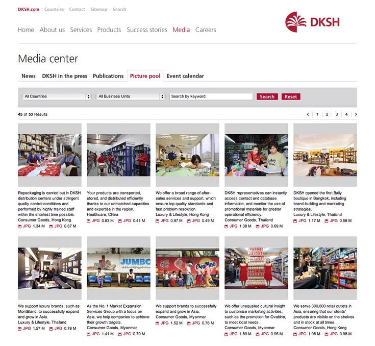 Referenzen Bilder Globale Websites