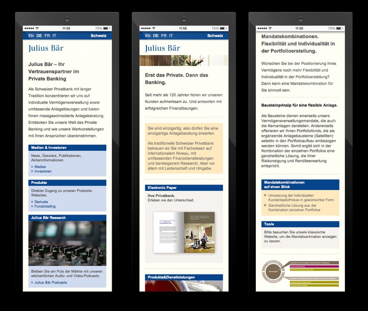 Referenzen Bilder Mobile Website